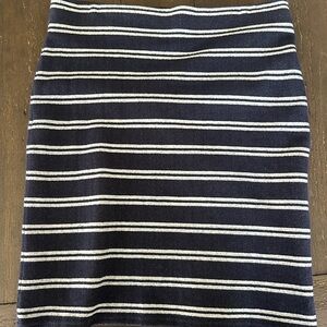 LOFT Navy and White Striped Pencil Skirt
